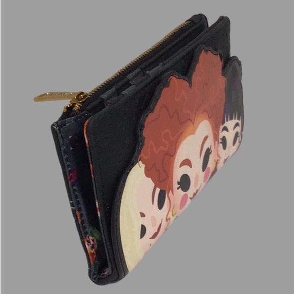 NWT DISNEY Loungefly Hocus Pocus Sanderson Sisters Black Flap Wallet